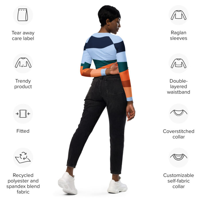Eco-Friendly Recycled Long-Sleeve Crop Top