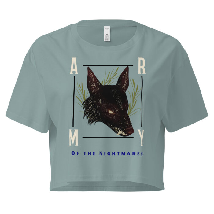 Army of the Nightmares" Gothic Wolf Crop Top