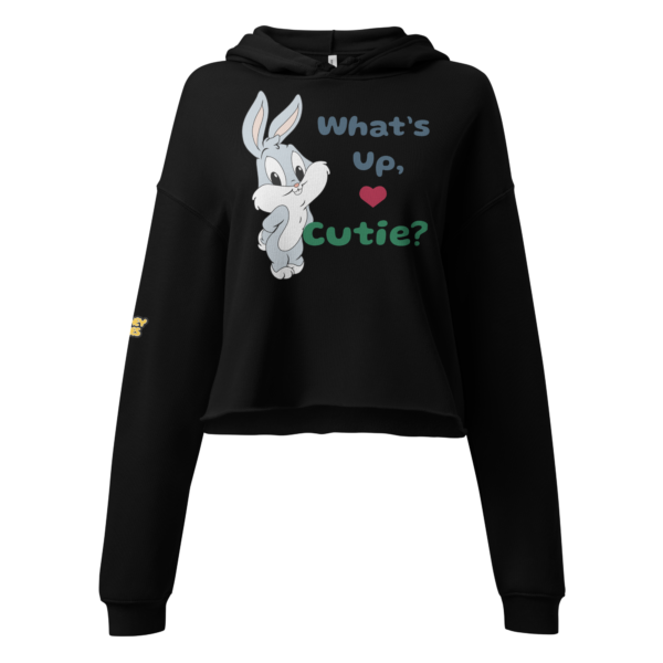 womens-cropped-hoodie-black-front-6941707646f24.png Cutie Vibes Cropped Hoodie 🐰💖
