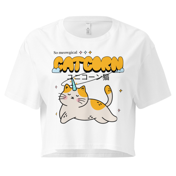 womens-crop-top-white-front-6974ba04b439b.png Catcorn Dreams Cute Cropped Cotton Top