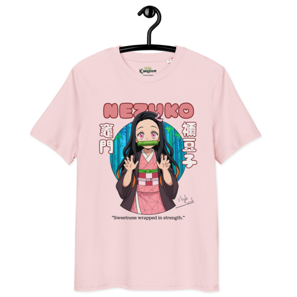 unisex-organic-cotton-t-shirt-cotton-pink-front-698dfb49ef62b-1.png Kawaii Demon Girl Anime Organic Cotton Tee